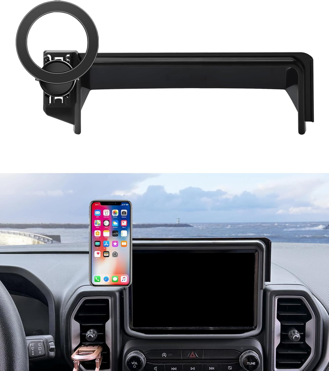 Maserweller Car Phone Holder for Ford Bronco Sport 2021-2024 Accessories 8-Inch