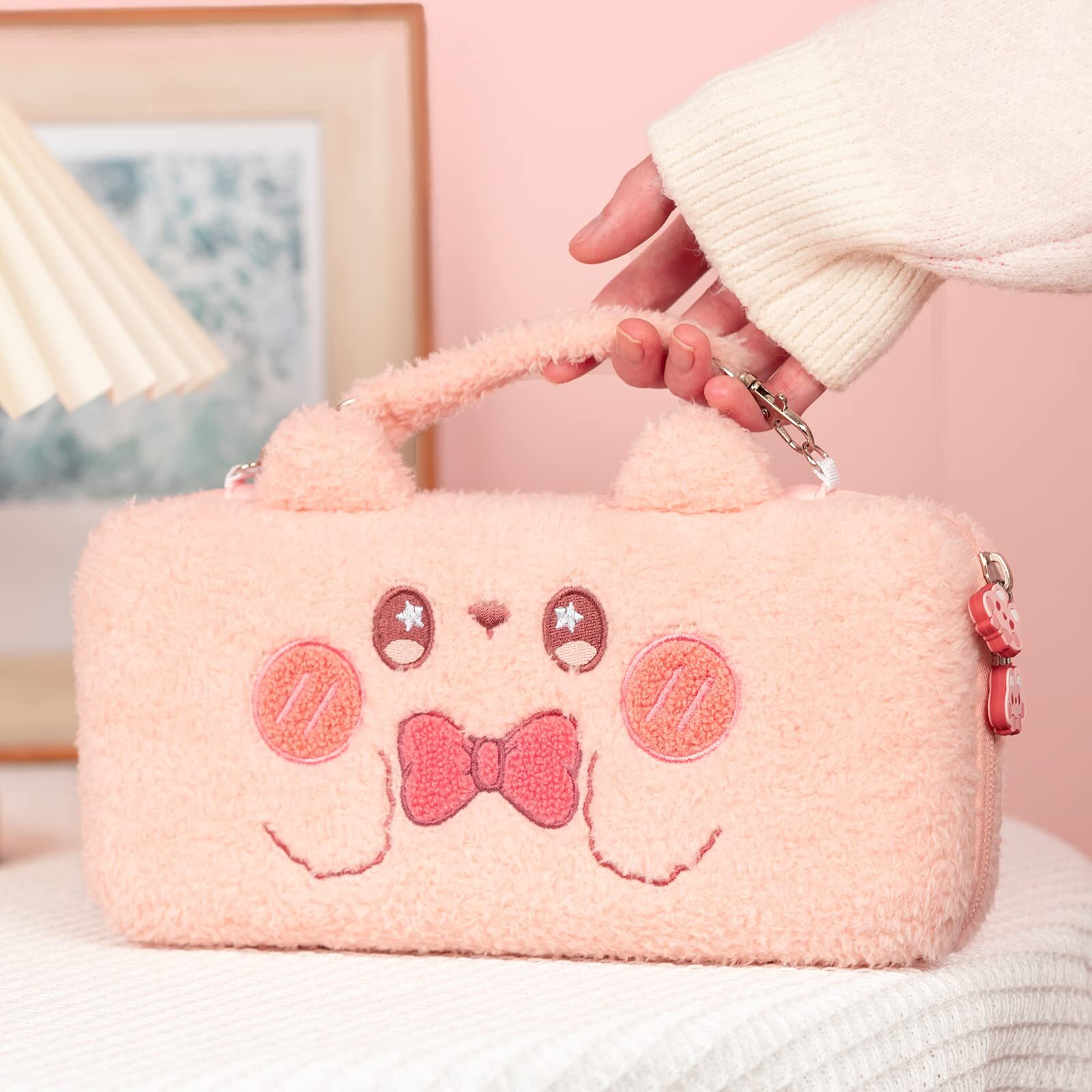 GeekShare Plush Bunny Carry Case for Nintendo Switch / Switch OLED Portable Bag