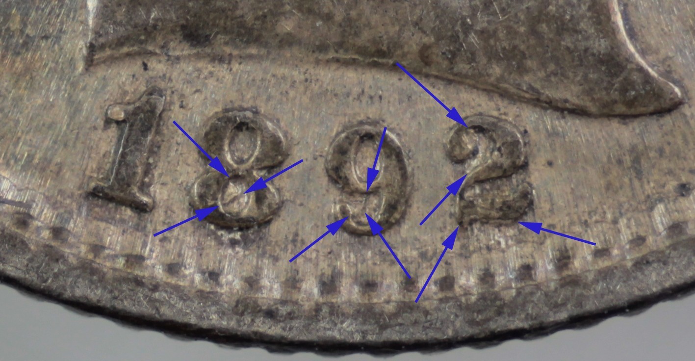1892 RPD 842/842-West FS-302 Barber Dime XF/AU almost AU. Can combine ship.