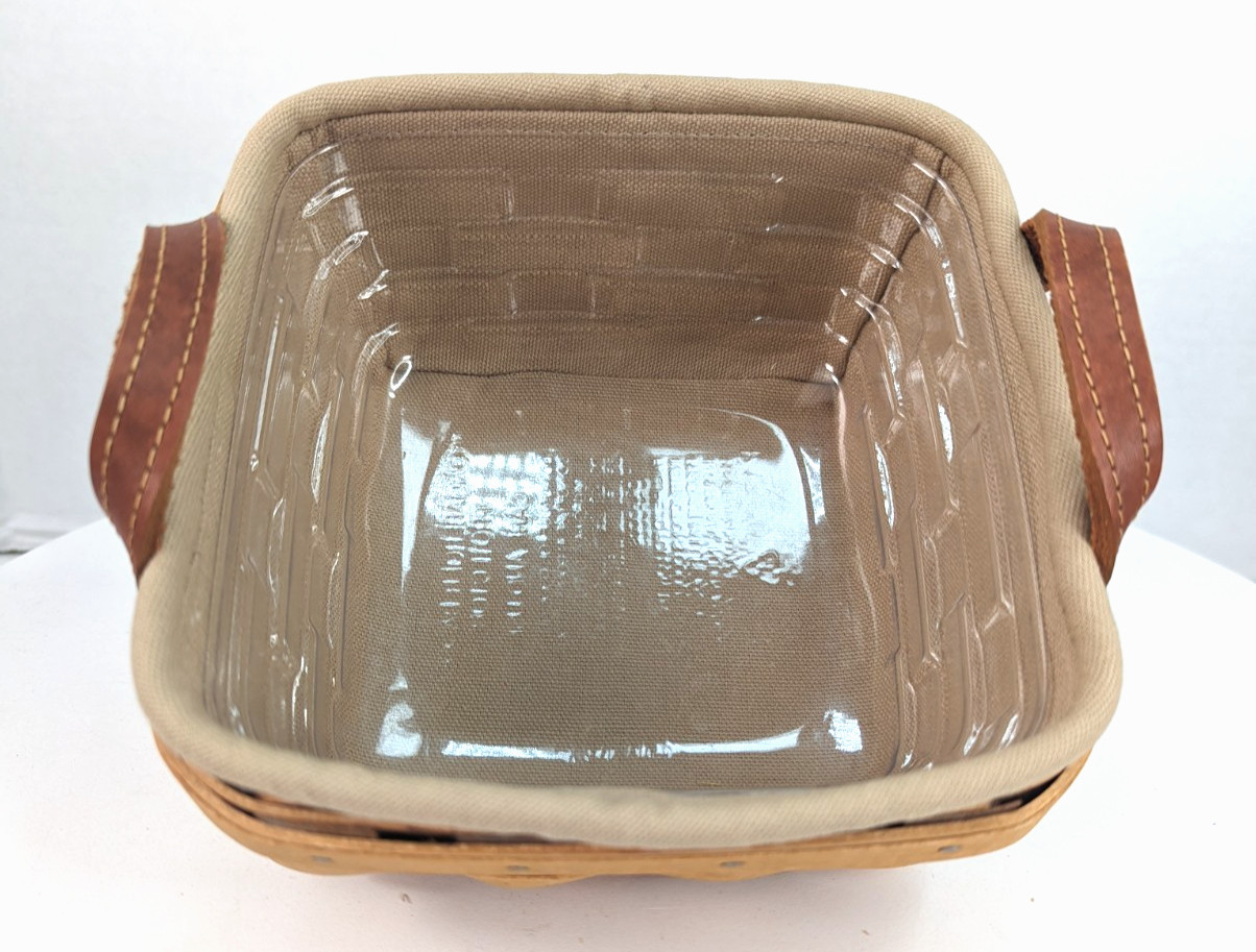 Longaberger 2 2003/2004 Tarragon & Small Berry Combo Fabric/Plastic Baskets
