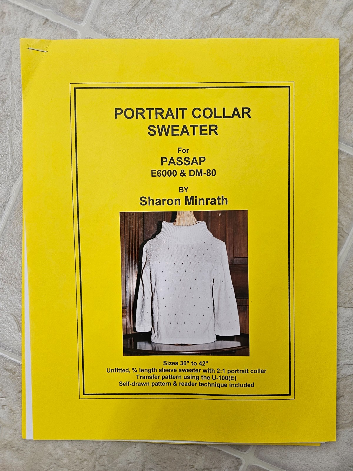 Portrait Collar Sweater Pattern for PASSAP E6000 or DM 80