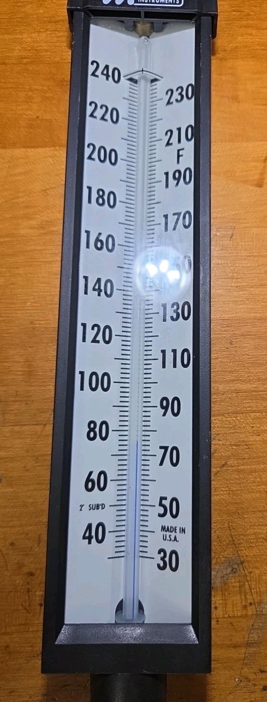 Weiss Instruments  Industrial Vari-Angle Thermometer 30-240F Boiler - Chillers