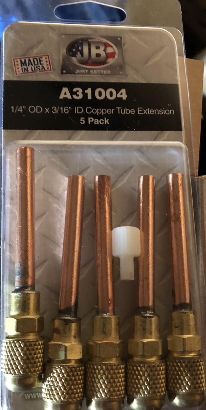 JB  A31004 1/4"OD x 3/16"ID Copper Tube Extension 5 pack "SHIPS FREE"