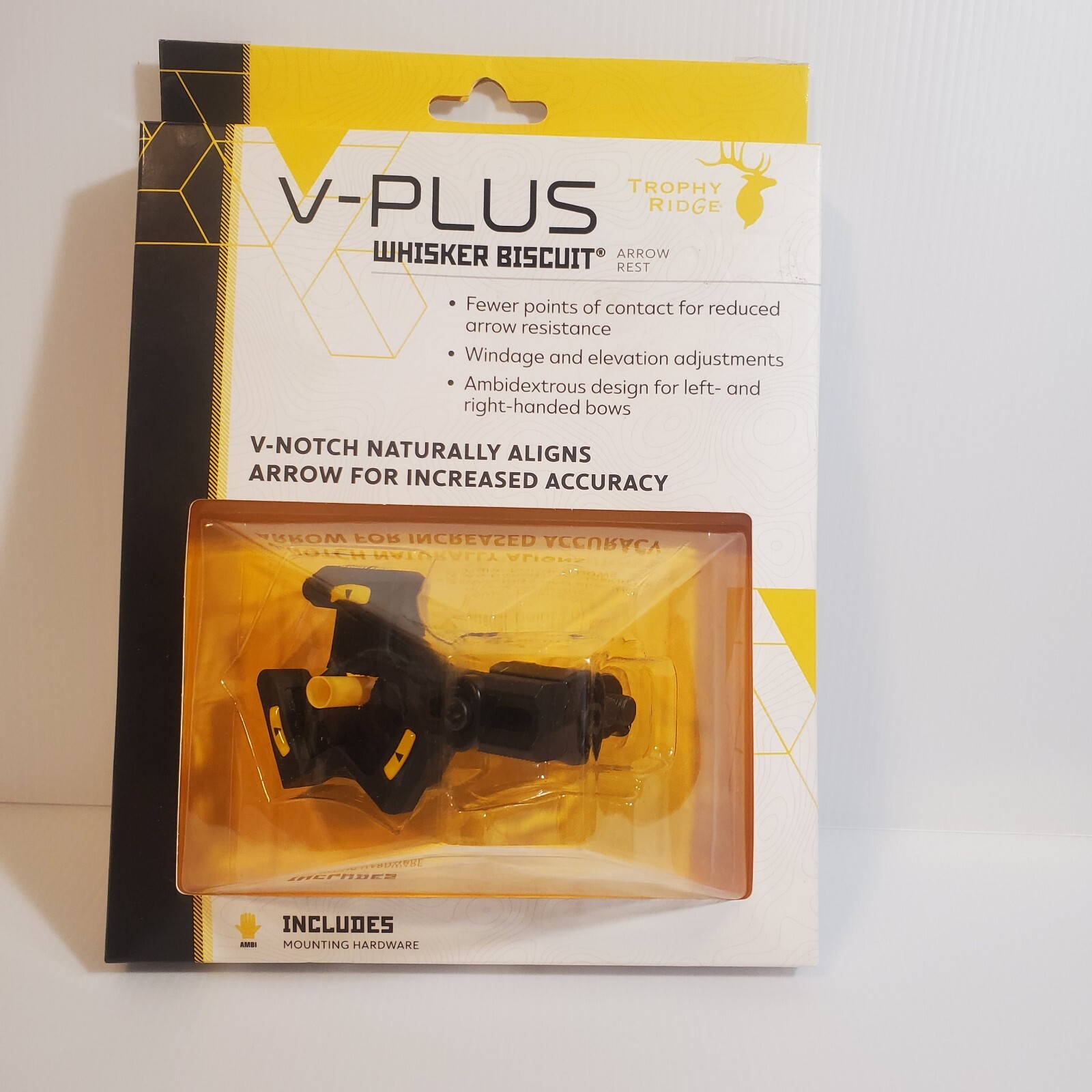 Trophy Ridge Whisker Biscuit V Plus Arrow Rest with mounting hardware