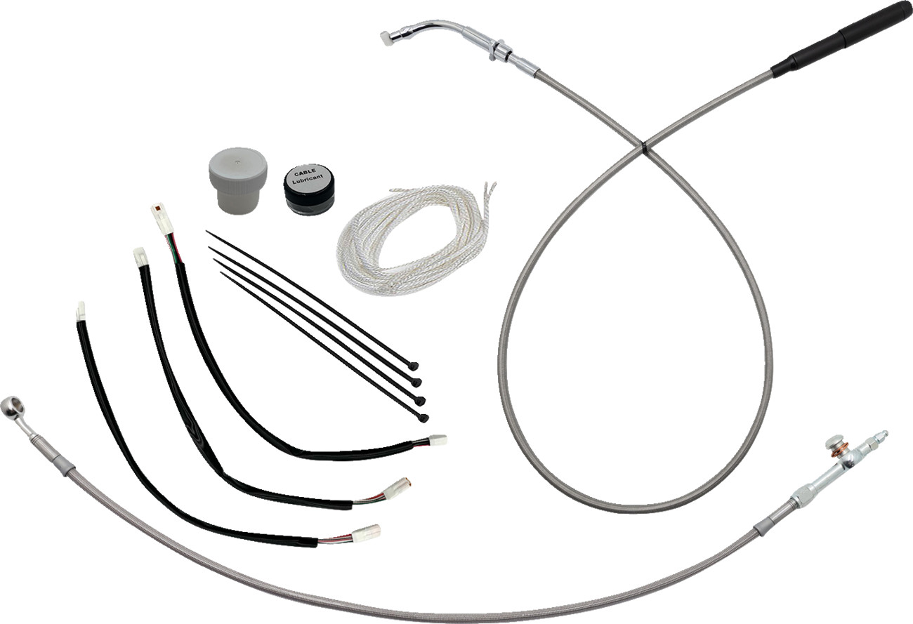 FAT BAGGERS INC. EZ Install Kit - 12" Handlebars - Upper Clutch - Braided