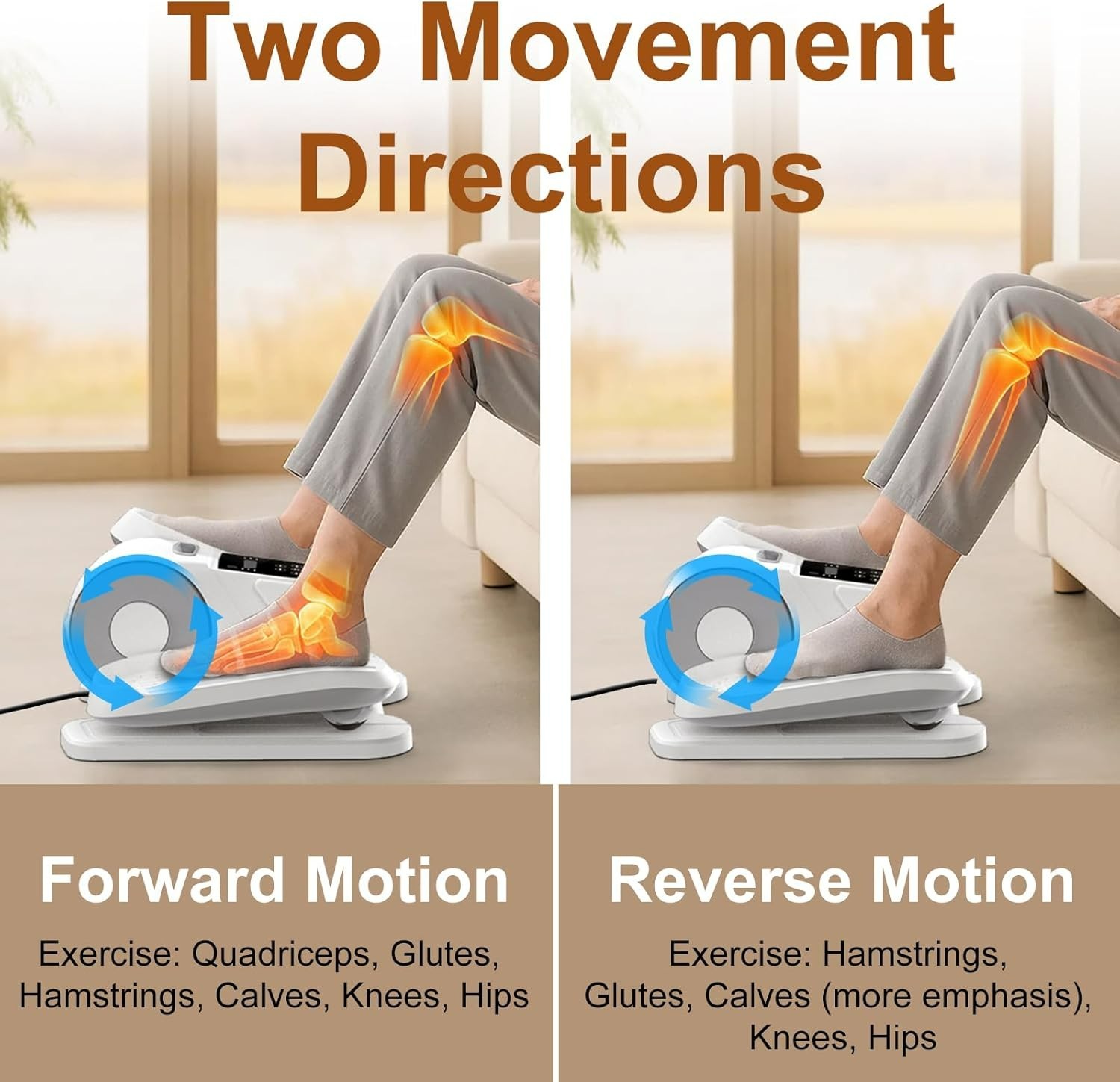 Ellipse Leg Exerciser for Seniors, Quiet & Portable Electric Seated Eclipse E
