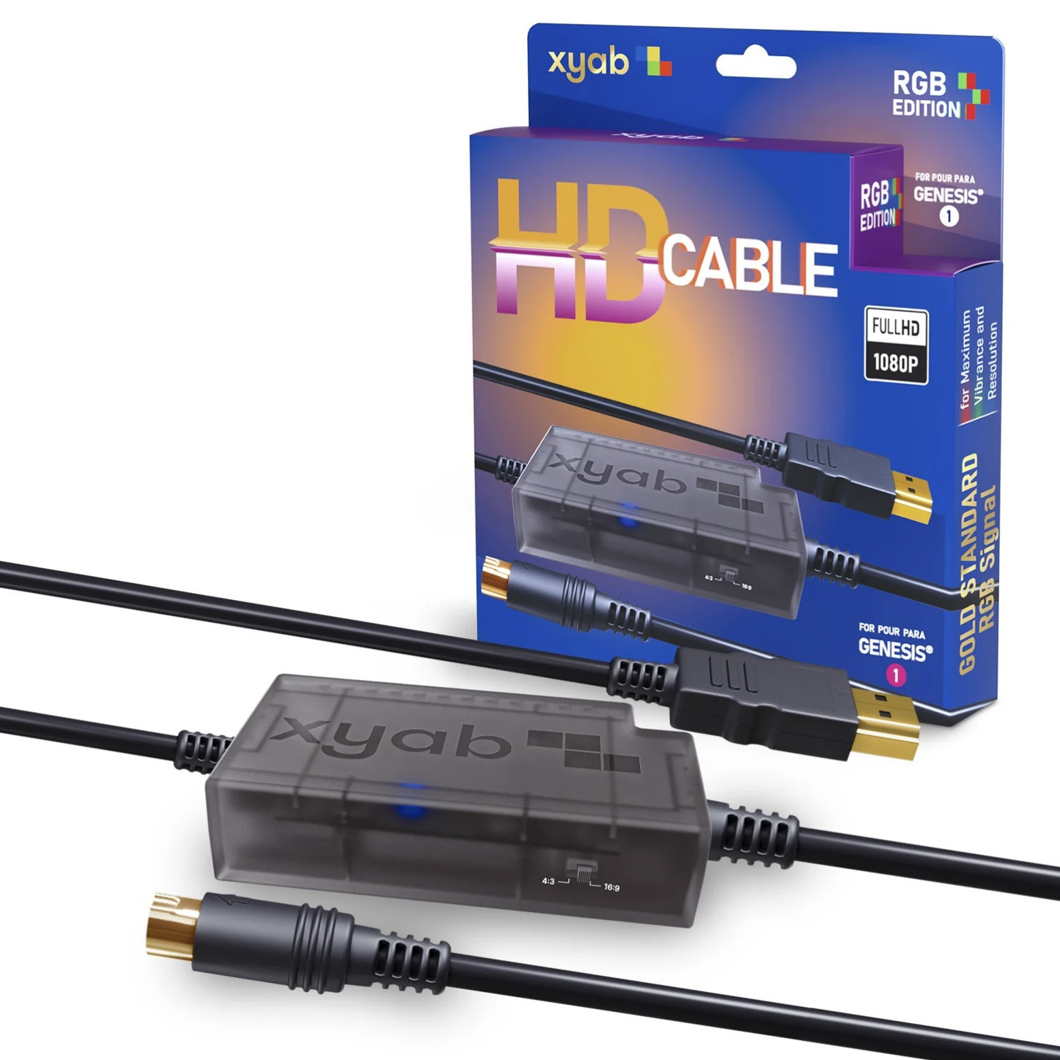 SEGA Genesis Model 1 - XYAB HD TV Link Cable Cord Full 1080 HDMI - New