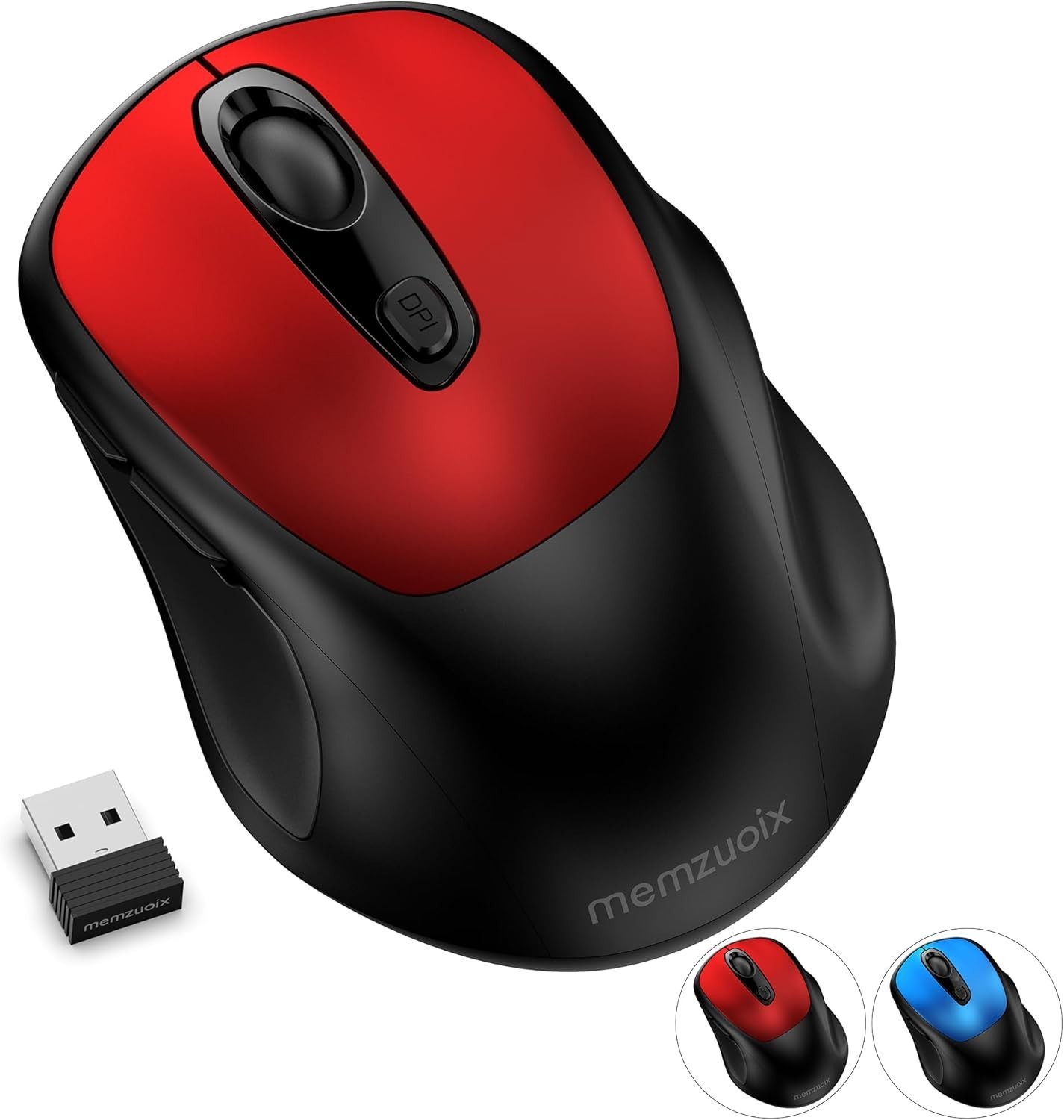 Wireless Mouse, 2.4GHz Nano Receiver, 3 DPI Levels (800/1200/1600), 6 Buttons...