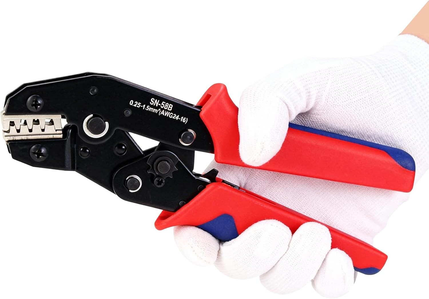 Wire Crimping Tool with Ratchetm, Ratcheting Wire Crimper Tool for Open Barrel T