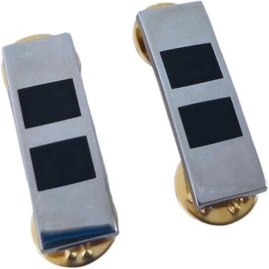 PAIR OF US ARMY CHIEF WARRANT OFFICER 2 (CW2) RANK DRESS LAPEL PIN METAL BADGE