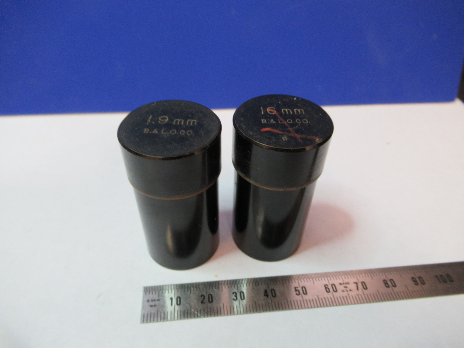 LOT BAUSCH LOMB BRASS CONTAINER OBJECTIVES MICROSCOPE PART AS PICTURED V1-B-42
