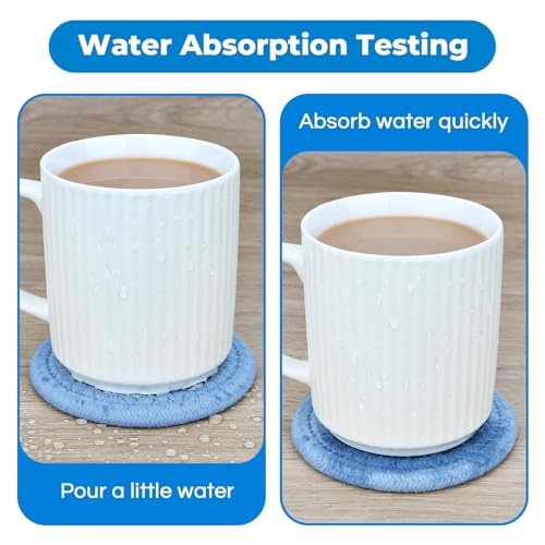 Coaster, Drink Coasters, 8 PackCup Coasters, Kitchen Table Decor, Table Blue