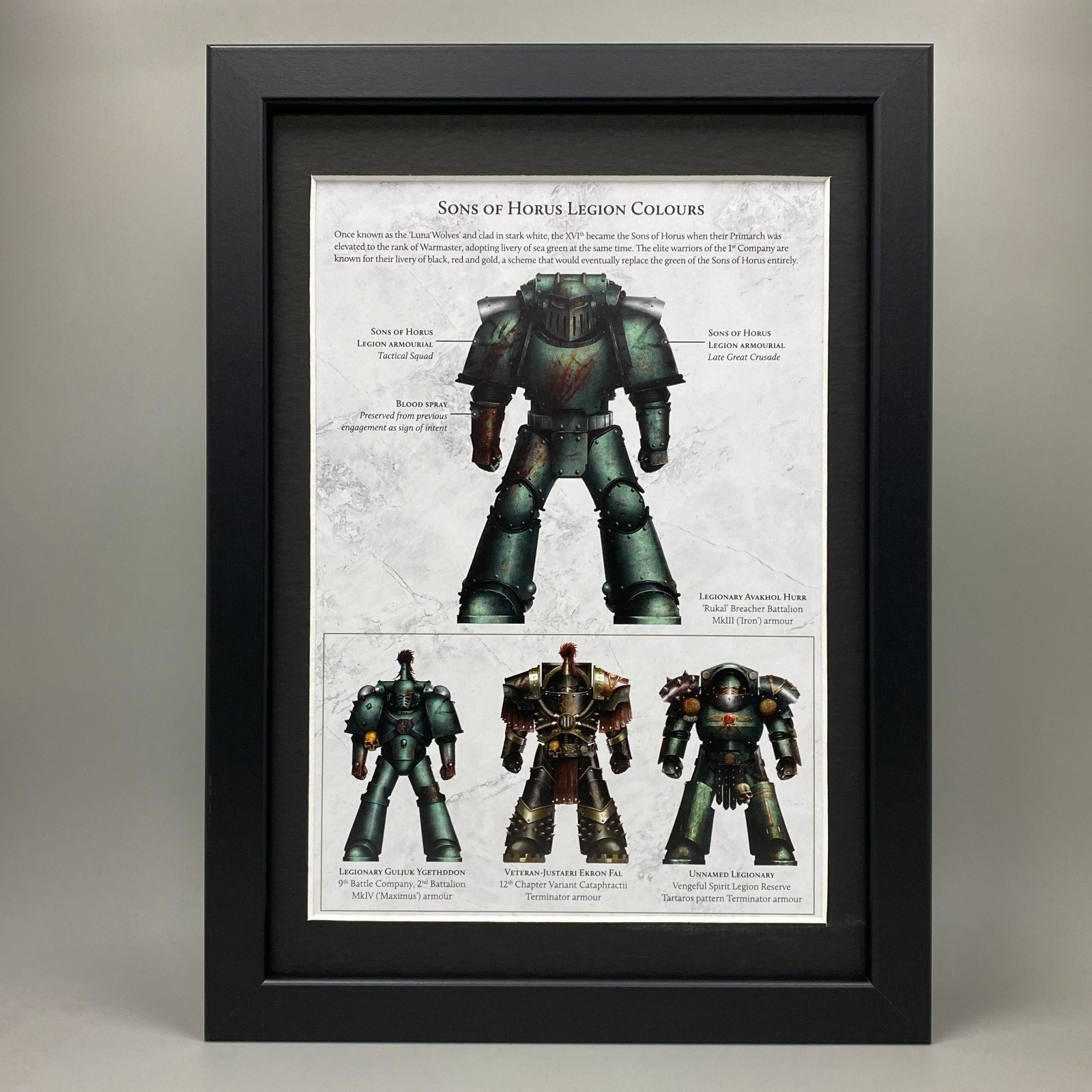 SONS OF HORUS FRAMED ART CHAOS SPACE MARINES WARHAMMER 40,000 40K HERETIC