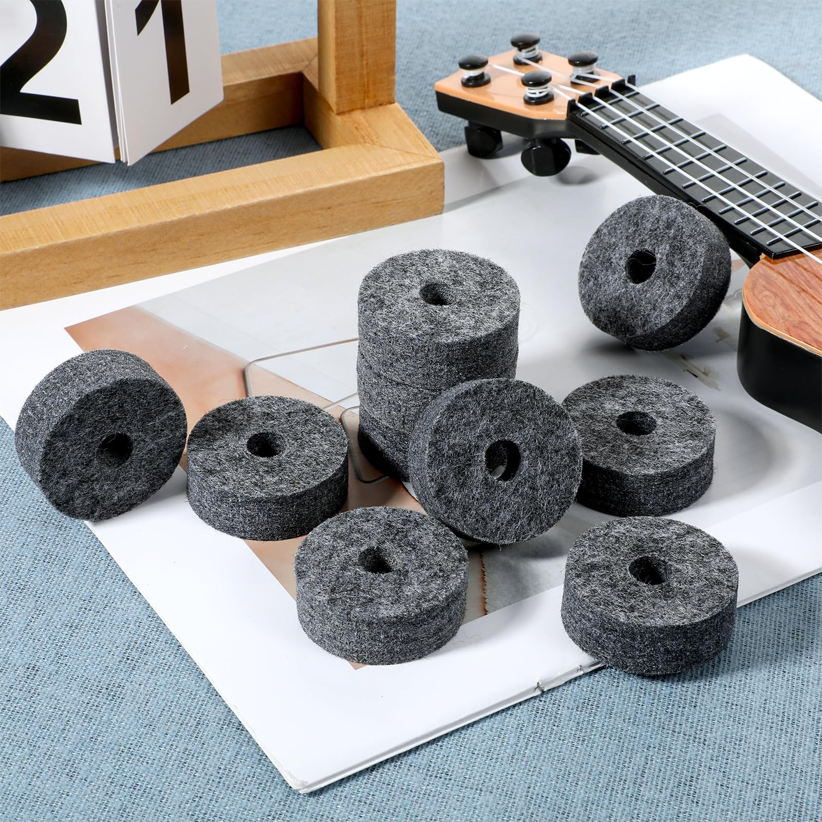 10 PCS Soft Cymbal Stand Felt Washer Round Grey Replacement Accessory