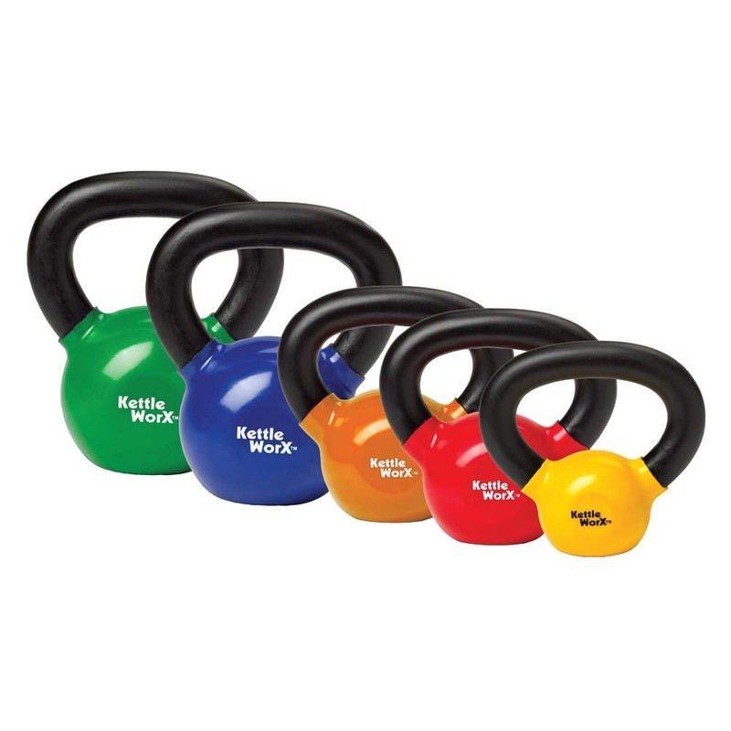 Weighted Kettlebell Vinyl Coated Durability Smooth Handle Core Cardio Workout US