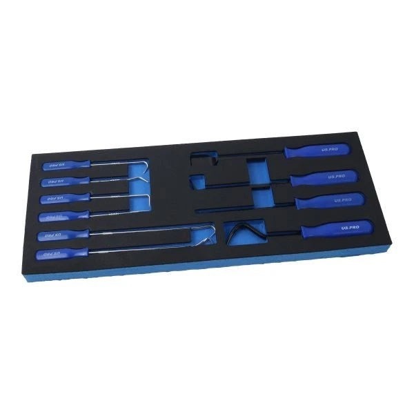 US PRO 10Pc Hook & Pick & Scraper Tool Set O Ring Seal Removal in Foam Tray 5058