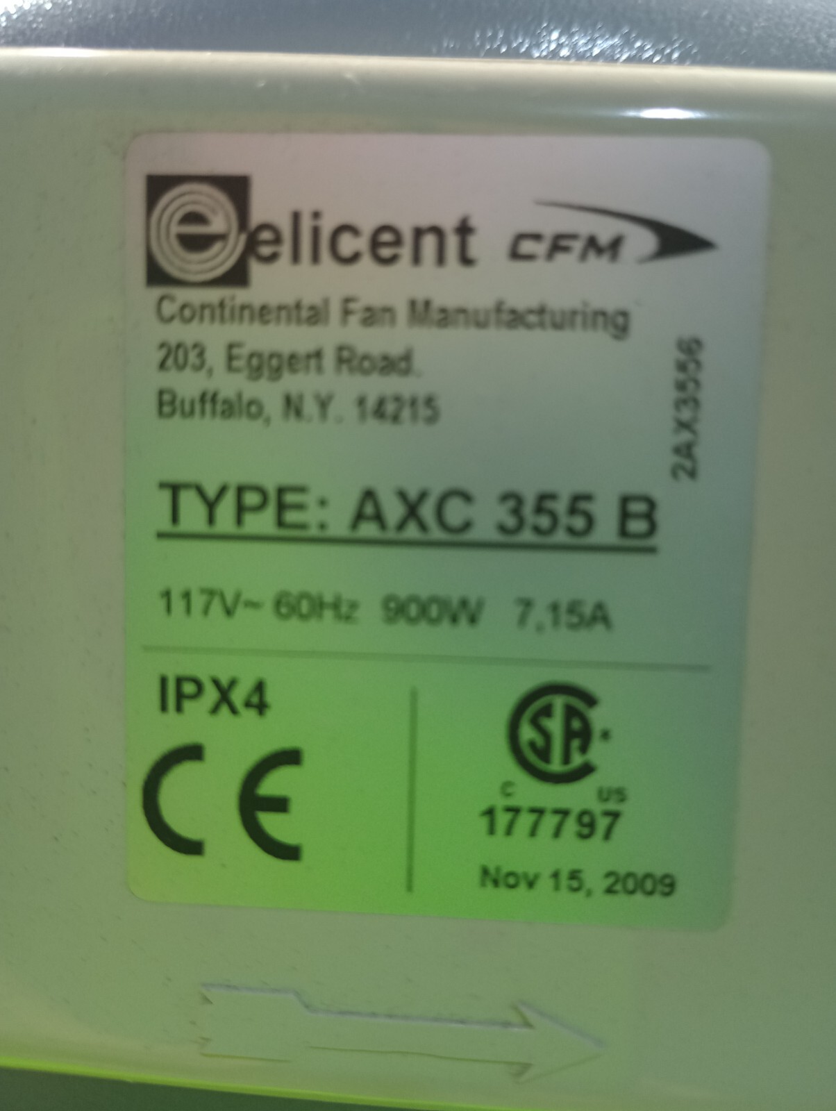 ELICENT CFM 14 inch inline fan 120 VOLT
