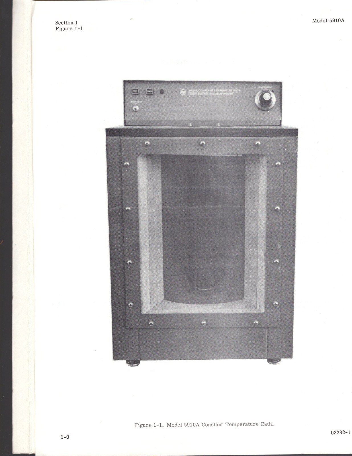 Original Hewlett Packard Constant Temperature Bath Model 5910 Ops&Service Manual