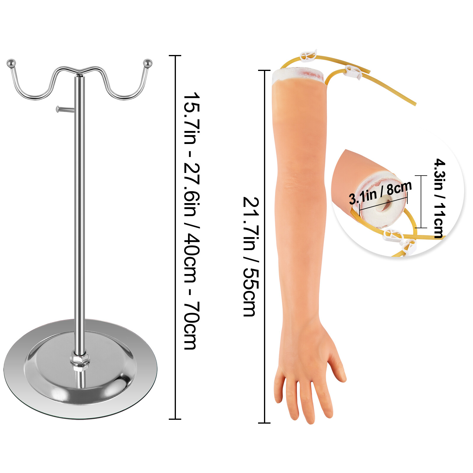 IV Practice Kit Phlebotomy Venipuncture Practice Arm for Students Nurses Medical