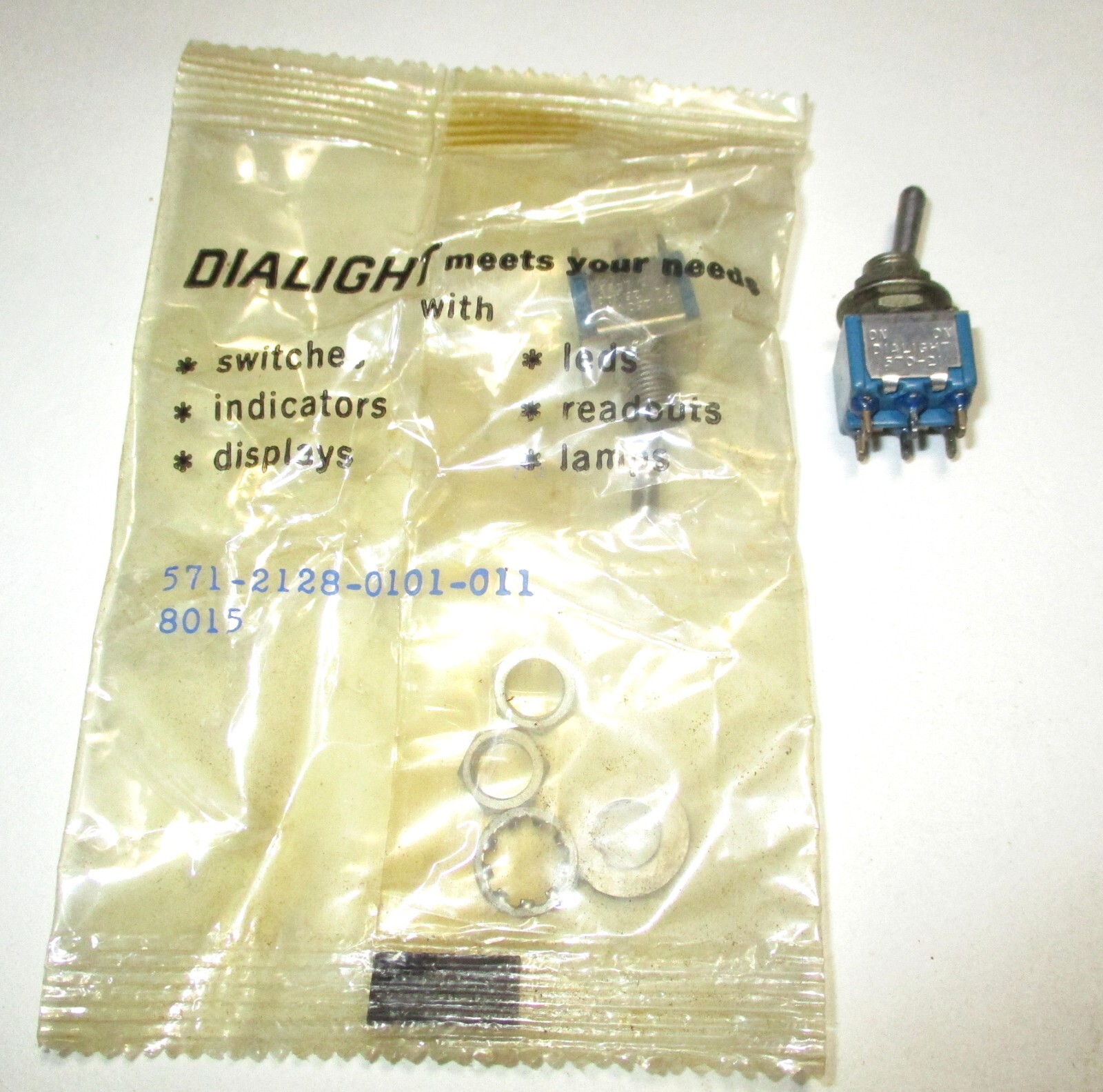 Dialight No. 570-21 On/On 6 Pin Toggle Switches NOS 2 Pcs.