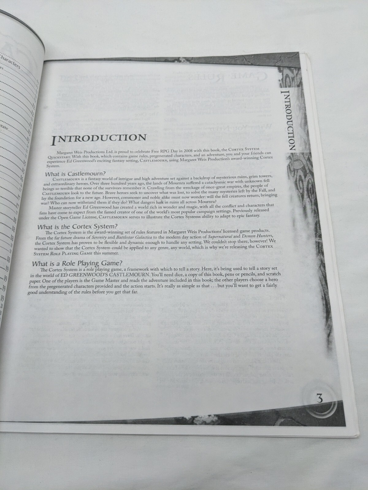 Castlemourn Fantasy Campaign Setting Cortex System Quickstart Rules
