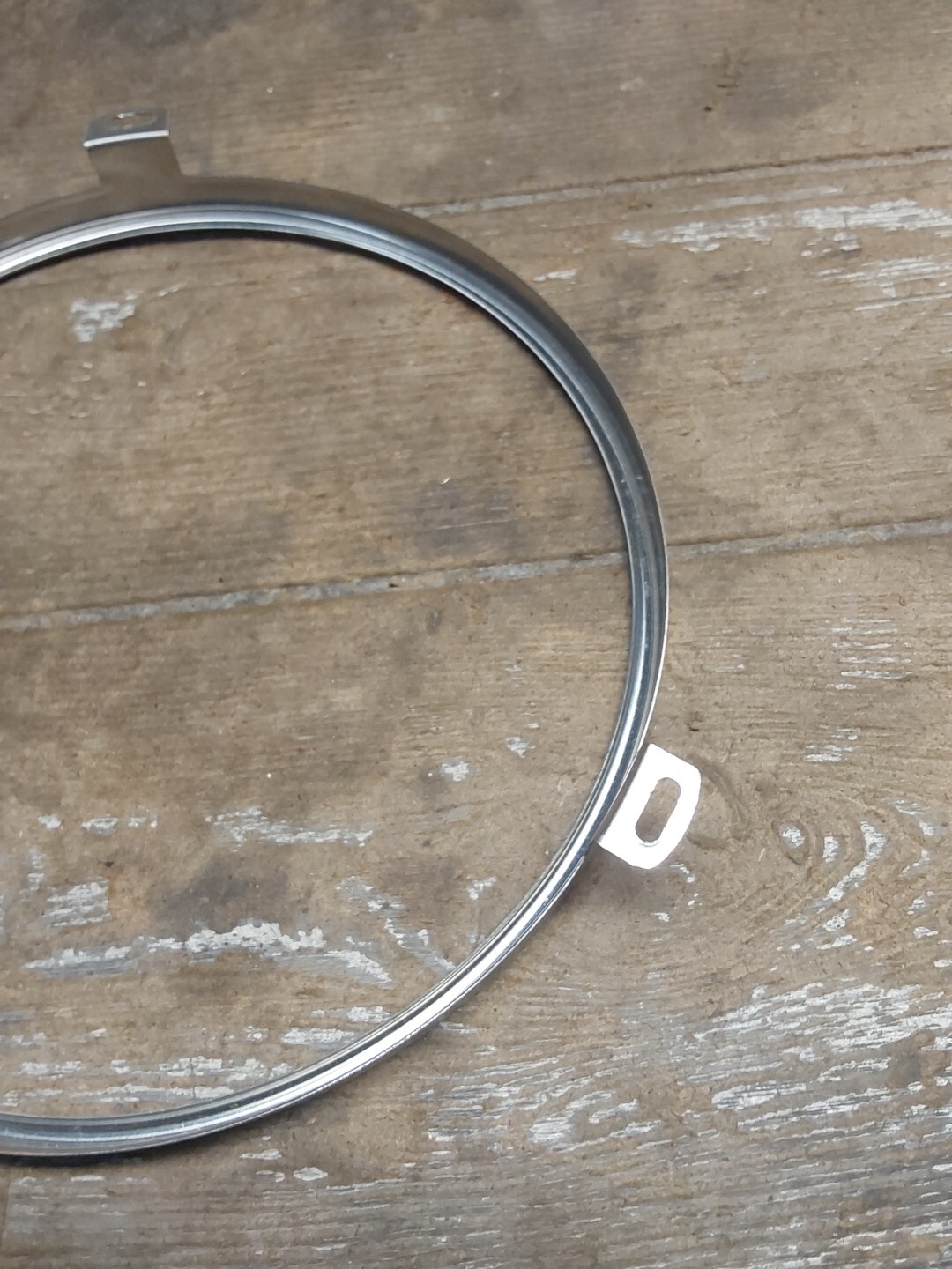 Harley Davidson Inner Headlight Indicator Light Bucket Trim Ring Silver 7"