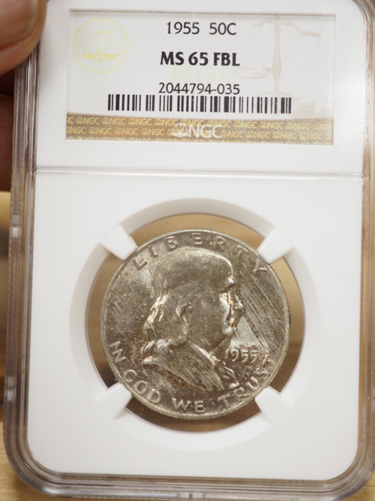 1955 Franklin Half Dollar NGC Certified MS65 FBL - FREE SHIP! G0844
