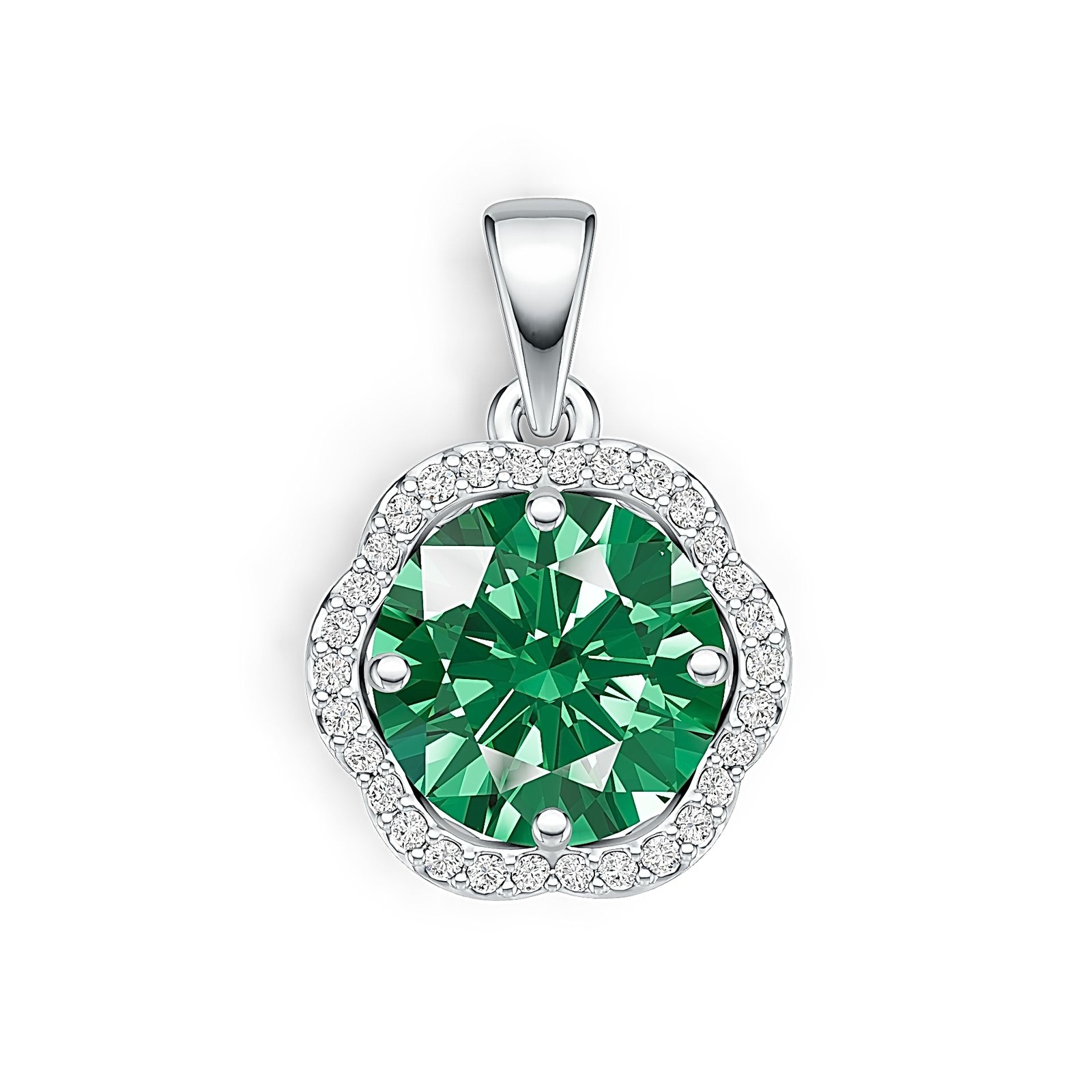 Sterling Silver Semi Mount Pendant Setting Round RD 10x10mm Halo