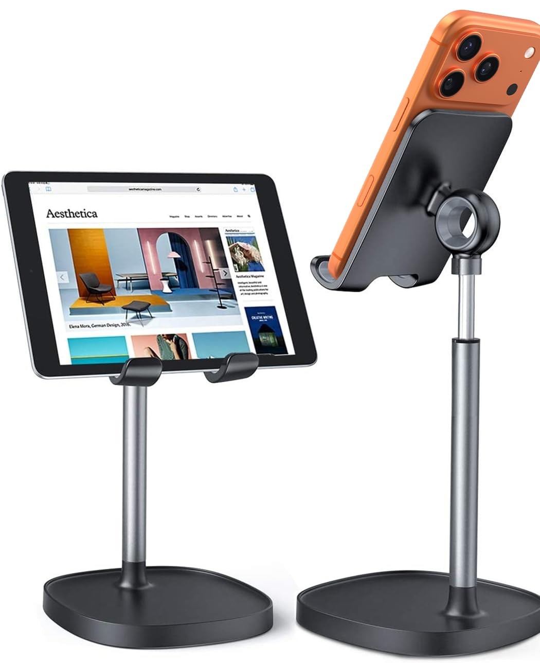 LISEN Cell Phone Stand Holder for Desk Office Decor, BLACK