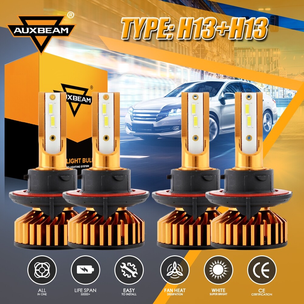 4X AUXBEAM LED Headlight Bulbs for Ford F-250 F-350 Super Duty 2017-2020 Hi Low
