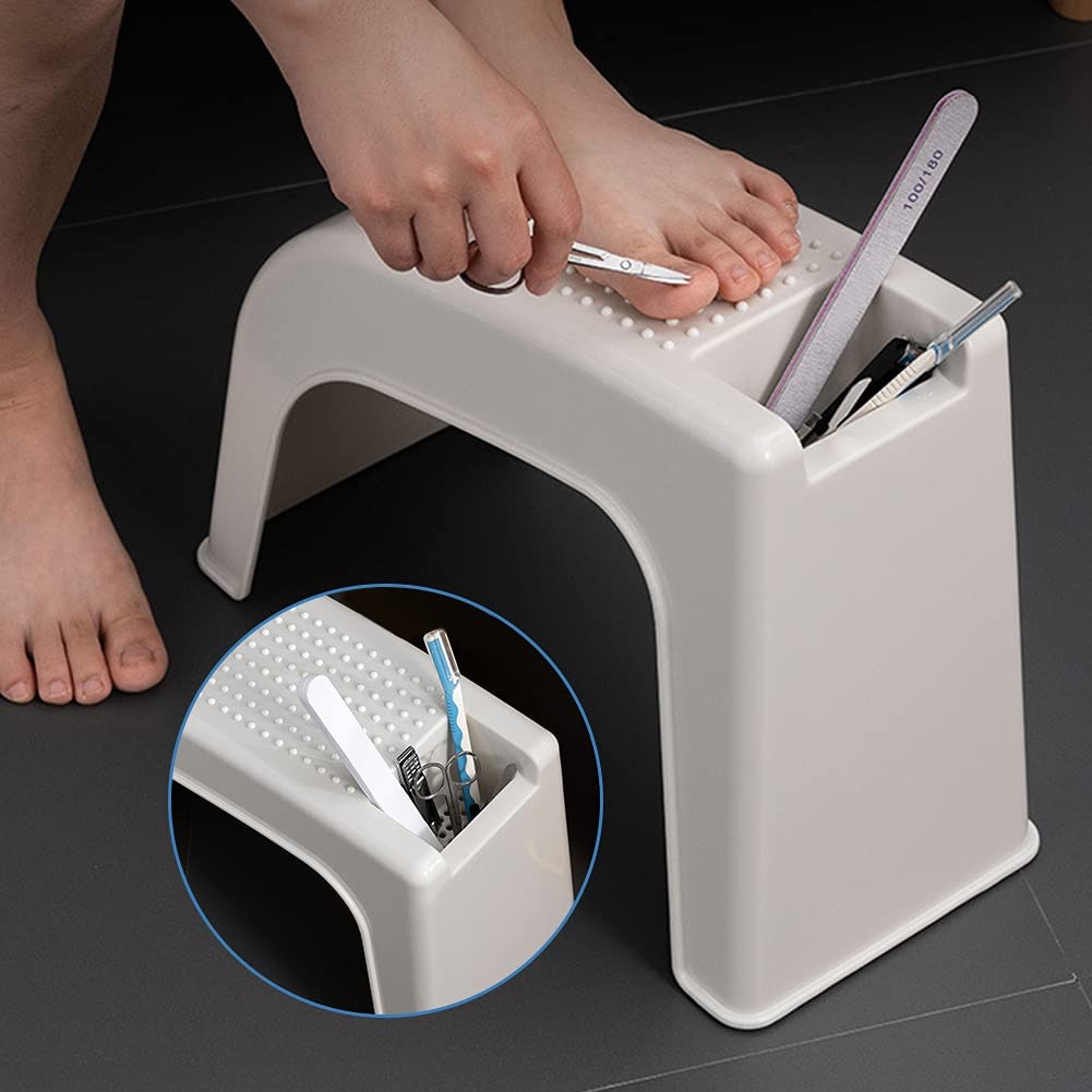 Shower Stool for Pedicure & Shaving Legs - Non-Slip, Sturdy Foot Rest