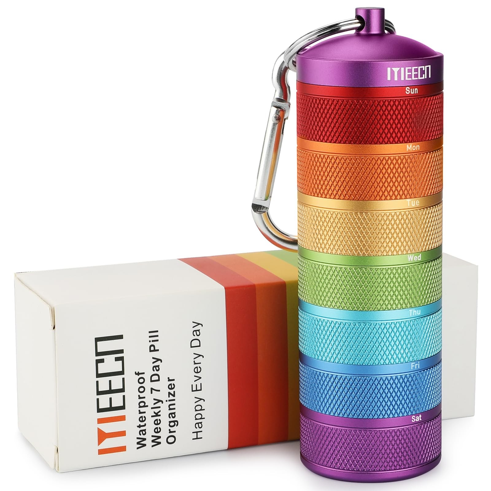 Weekly Metal Pill Organizer for Outdoor Travel, Aluminum, Waterproof, That is...