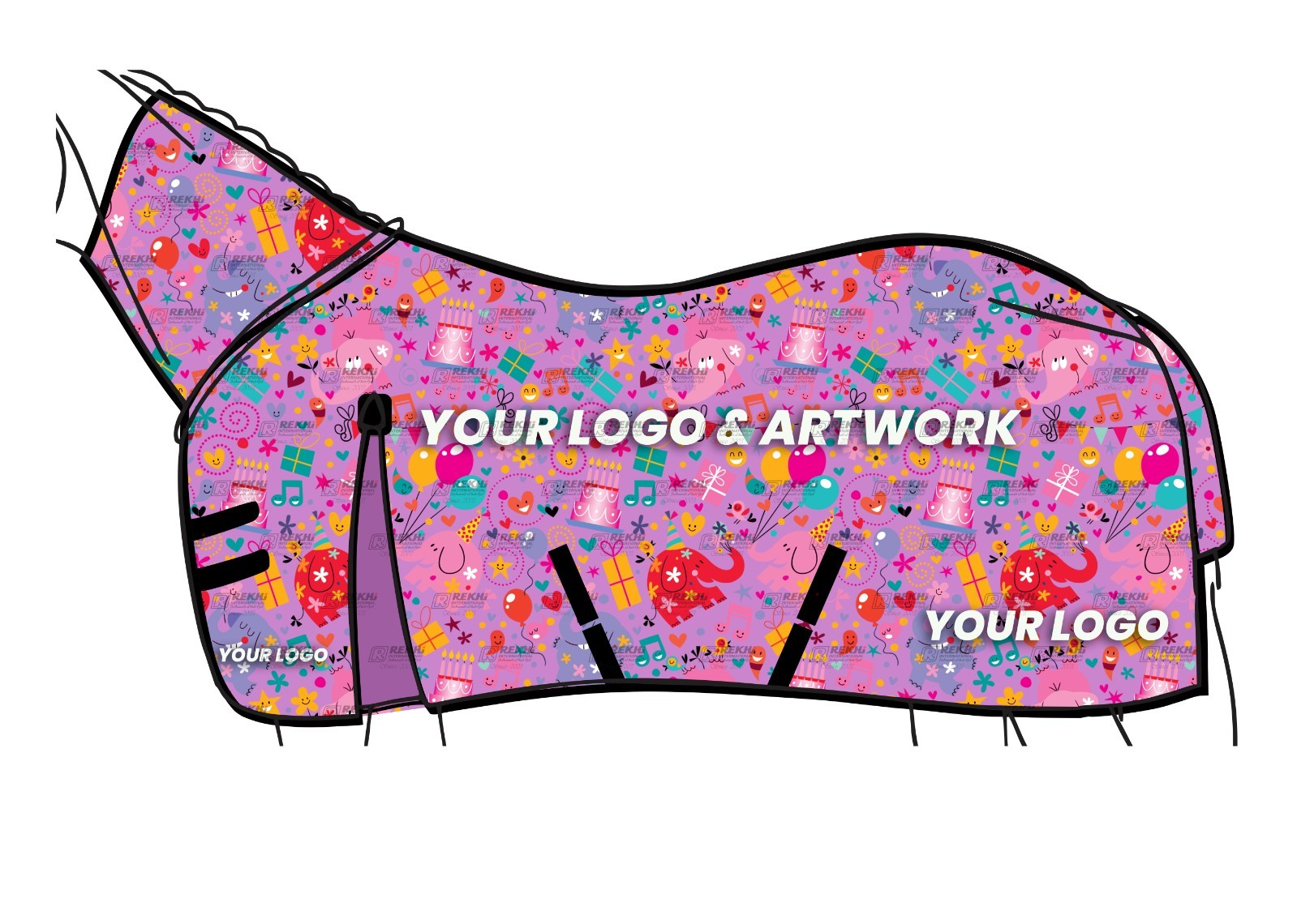 Custom Made Cordura 600D Horse Turnout Blanket with Polyfill