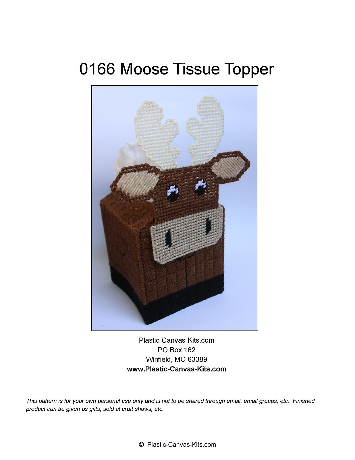 Moose Tissue Topper-Plastic Canvas Pattern or Kit