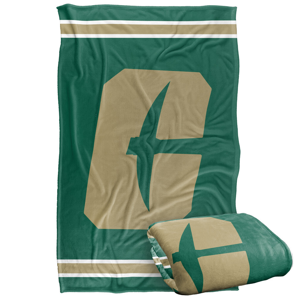Uni of North Carolina - Charlotte Primary Logo Stripes Silky Touch Blanket