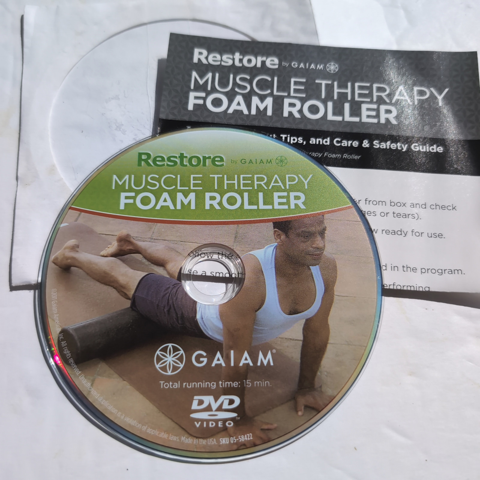 Gaiam Restore Muscle Therapy Foam Roller DVD