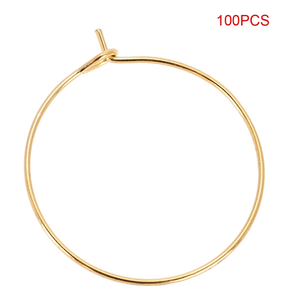 100 Pcs Steel Circle Earring Hoops Stylish Hoop For Wine Glass
