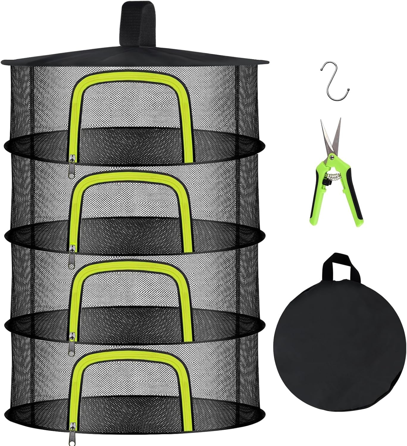 4 Layer Herb Drying Rack Hanging Mesh Net Foldable U Shaped