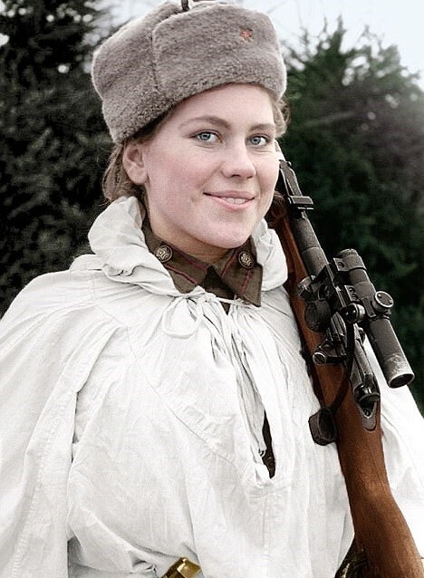 German WW II Photo ---   Roza Shanina  - Russian Sniper