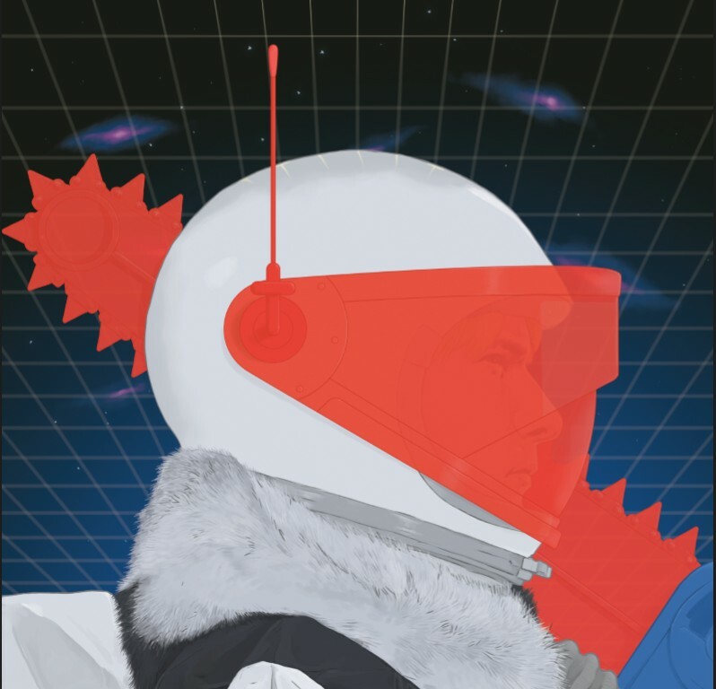 Original LEGO Art Ice Planet Male visor down 8"x8" print