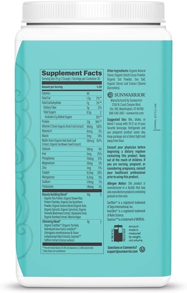 Sunwarrior Slim Collagen Peptides Powder with Vitamin C & Biotin Gluten Free Ket
