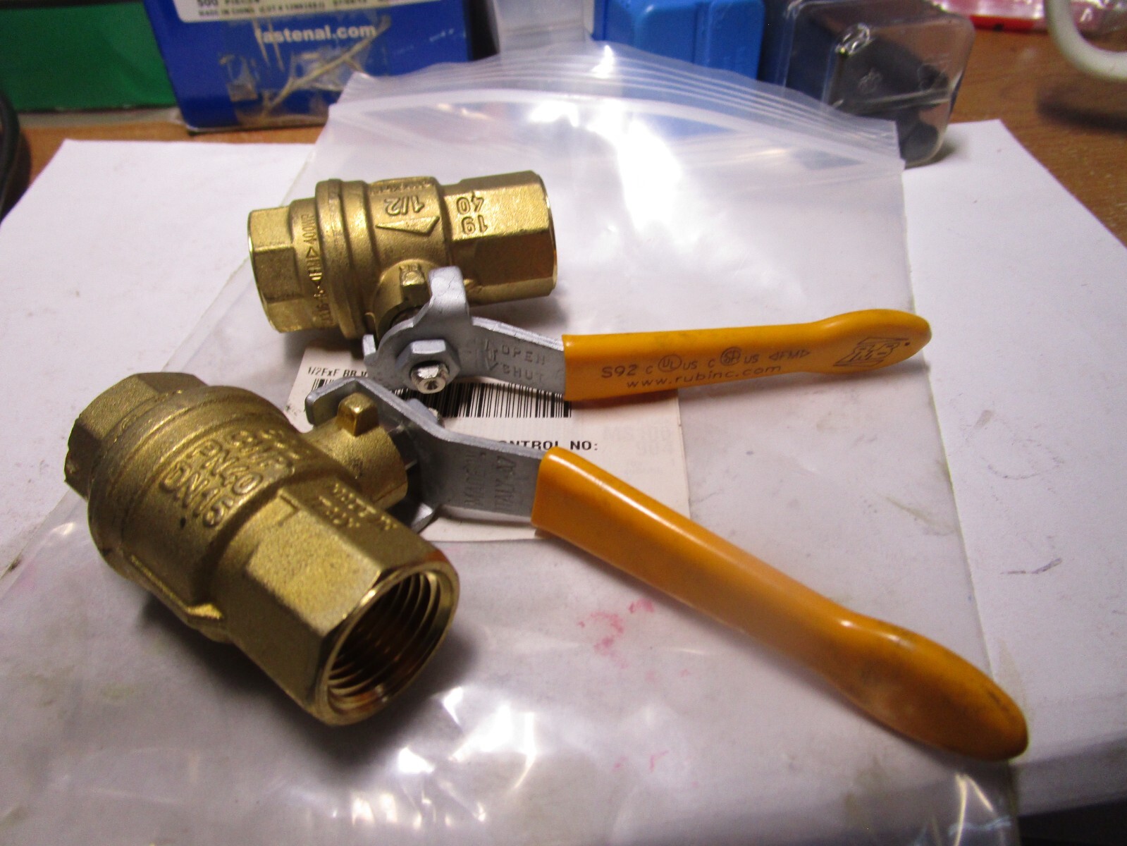1/2" F-NPTxF-NPT Full Port Hot Forged Brass Ball Valve w/ Lever Handle QTY 2