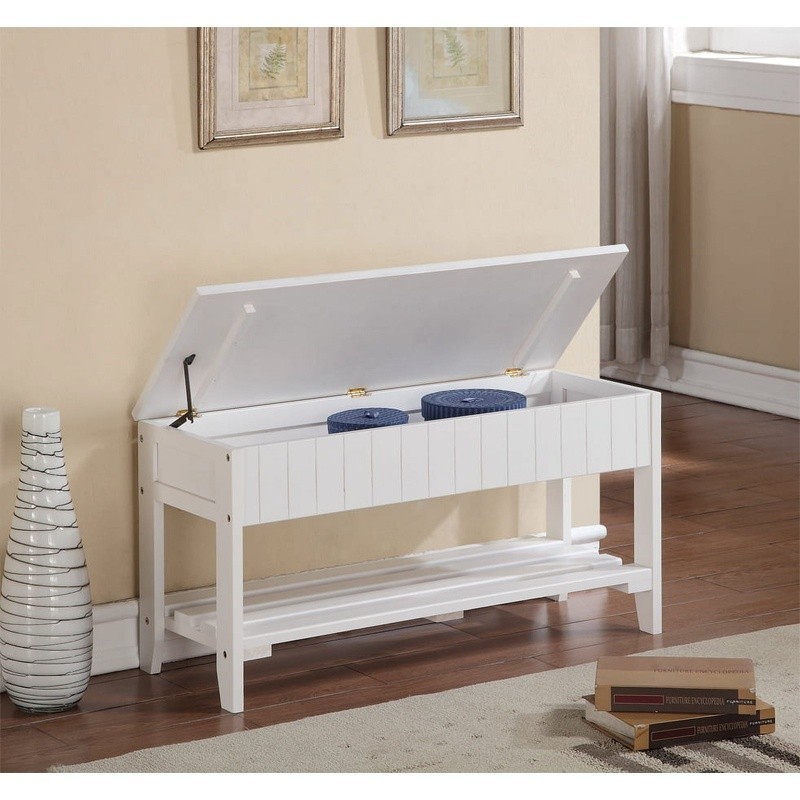 Solid Wood Shoe Bench Storage Easy Assembly Strong Construction Indoor Use