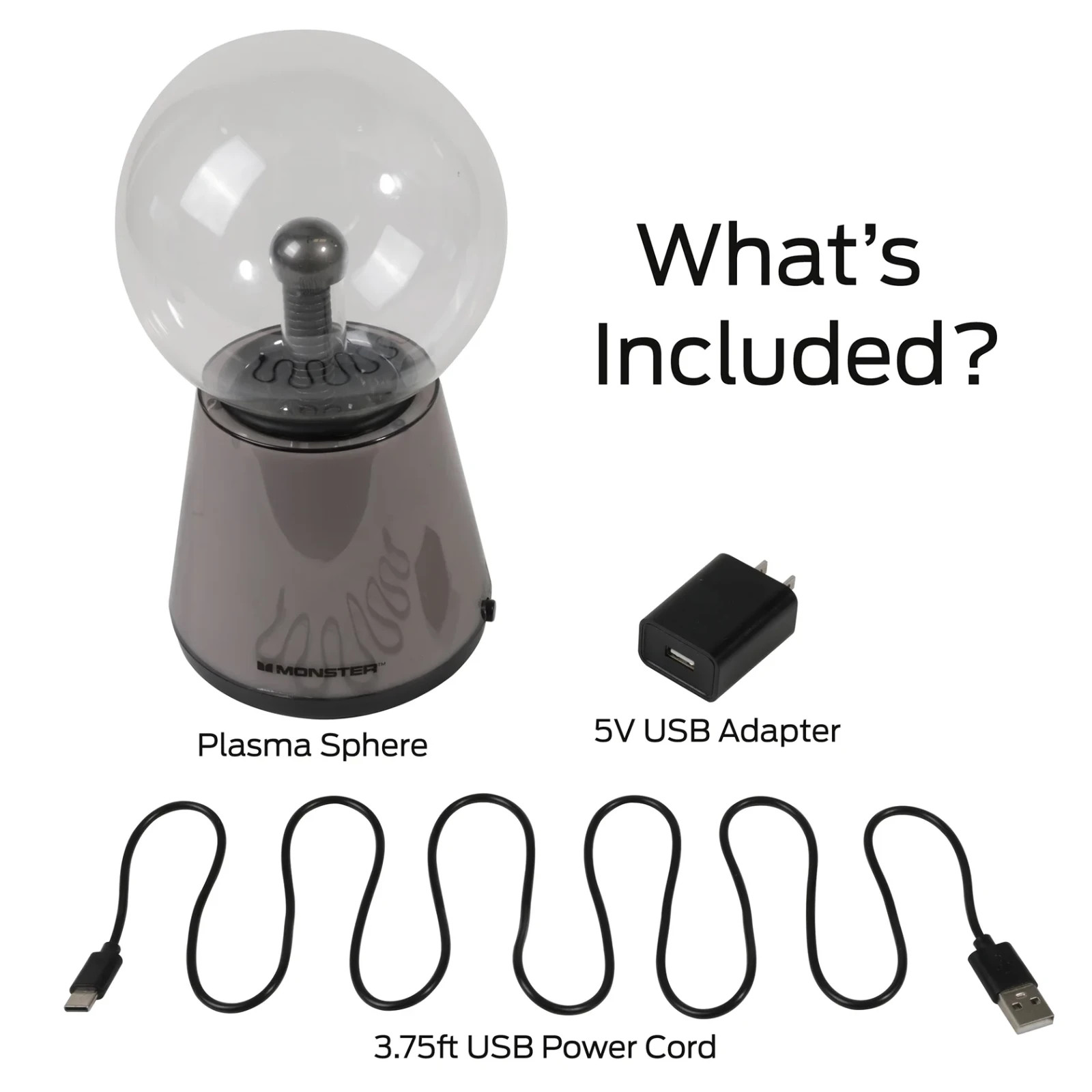 Monster 5.5" Multicolor Plasma Sphere Lamp Touch Activated Science