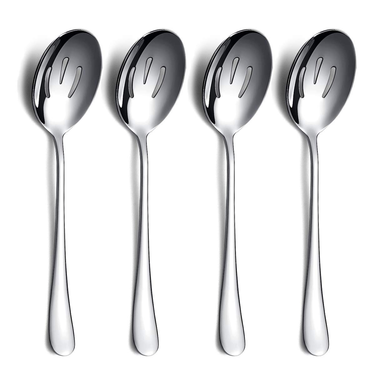 4-Piece Serving Set - Slotted Stainless Steel Spoons, Pack of 4