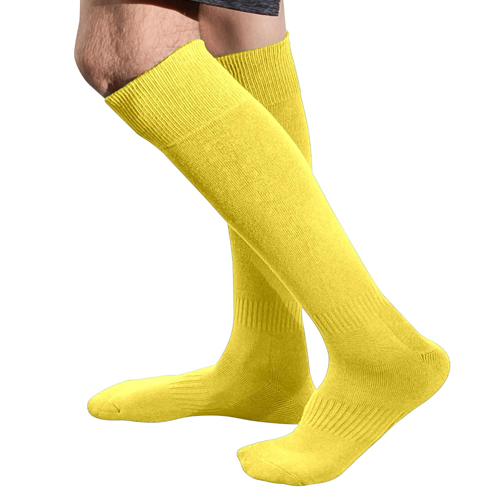 COUVER Adult Unisex Knee High Sports Athletic Baseball Medium, Bright Yellow