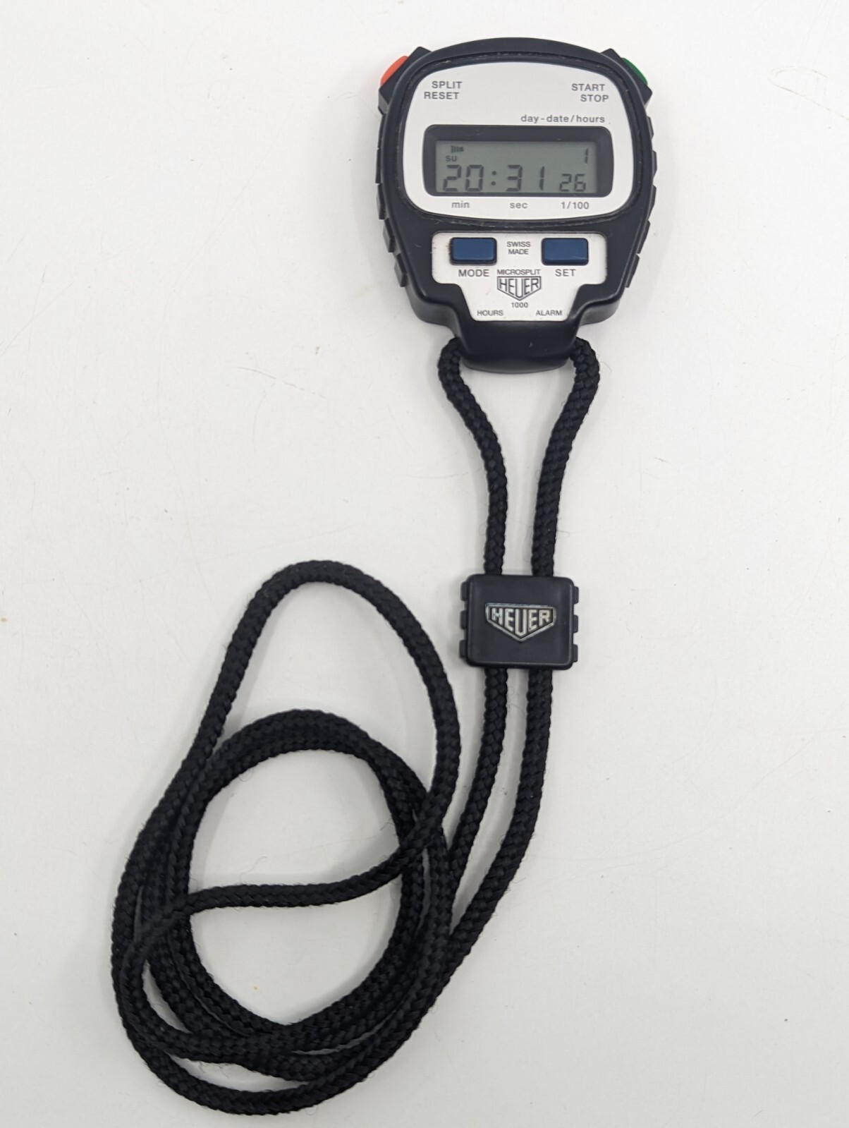 Vintage Heuer Microsplit 1000 Timer, Tested w/New Battery. Exceptionally Clean!