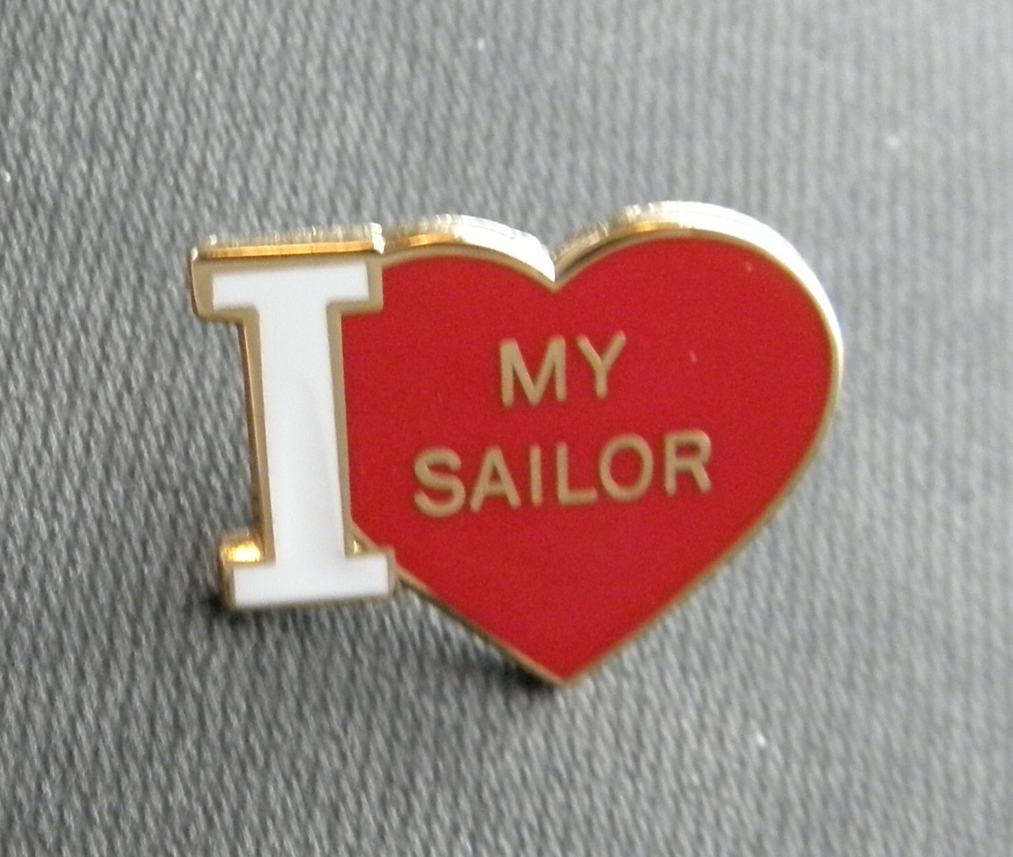 NAVY I LOVE HEART MY SAILOR LAPEL PIN BADGE 3/4 INCH
