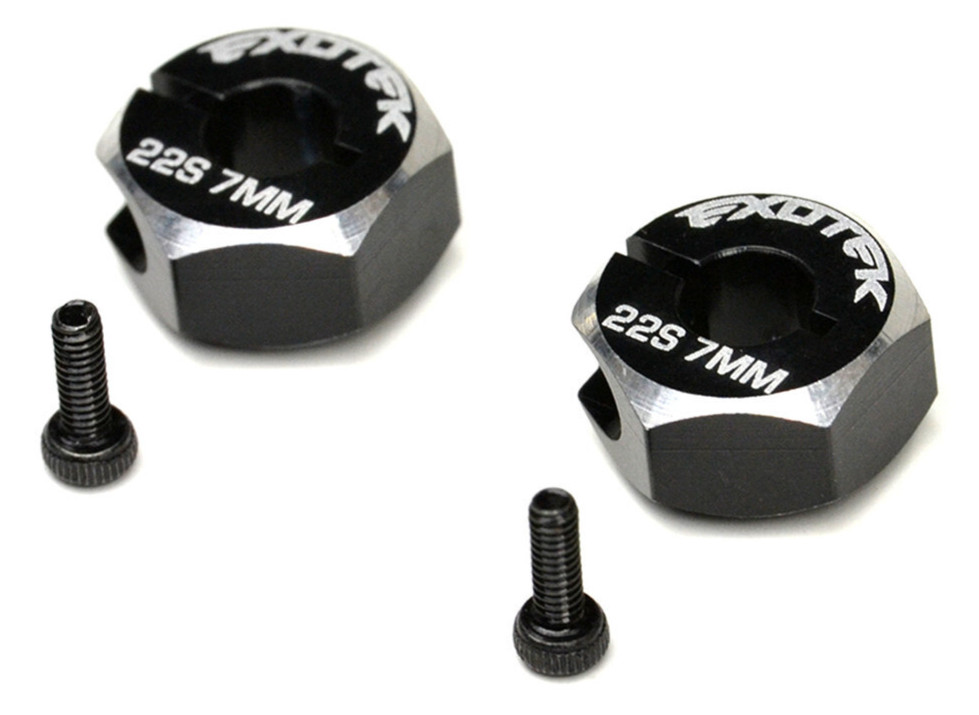 Exotek Losi 22S Sprint / Drag Aluminum 7mm Rear Wide Wheel Hex Set 2332