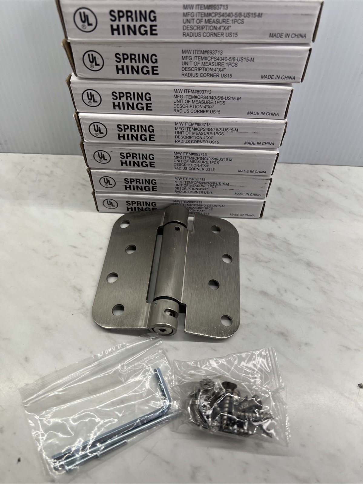 Lot of 7 Residential Spring Door Hinge Satin Nickel 4 893713